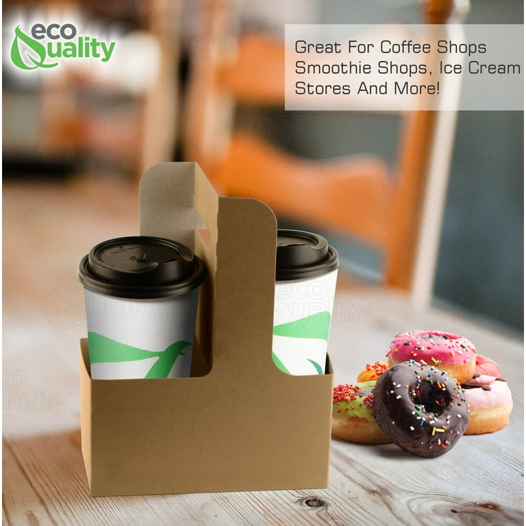 Restaurantware Paper Drink Carrier, Coffee Cup To Go Carrier, Duo Cup  Holder with Handle - Holds 2 Cups - Kraft - 100ct Box