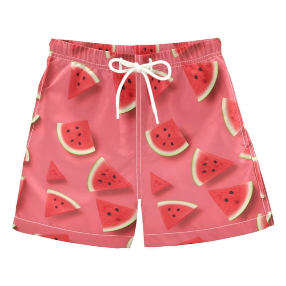 joogoo Boys Swim Trunks Watermelon Fruit Beach Board Shorts Drawstring Swimsuit 4T