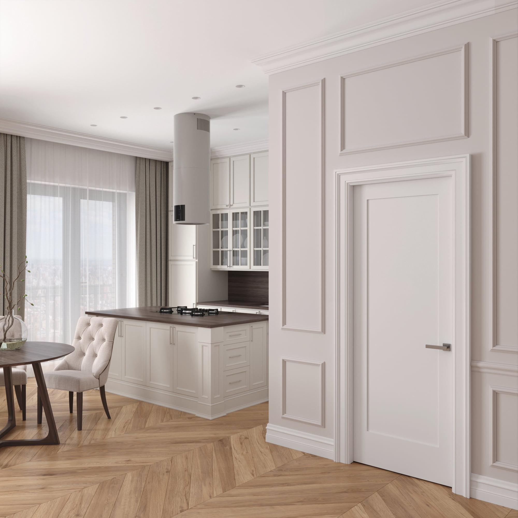 32 in. x 80 in. Right-Handed Solid Core White Primed Composite Single Pre-hung Interior Door Bronze Hinges