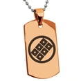 thumbnail image 1 of Stainless Steel Shoni Samurai Crest Engraved Dog Tag Pendant Necklace, 1 of 1