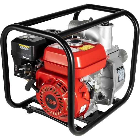Gasoline Water Pump, 7.5HP 196CC Gas Powered Water Transfer Pump, 4-Stroke High Pressure Trash Pump 3 Inch for Agricultural Irrigation Pool