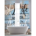 thumbnail image 5 of Sheer Curtains 84 inches Long 2 Panels Set Blue Coastal Nautical Light Filtering Sheer Drapes Rod Pocket Window Curtains for Living Room/Bedroom, Life Is Better at The Beach Farmhouse, 5 of 8