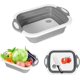 thumbnail image 1 of Collapsible Cutting Board,Foldable Chopping Board with Colander,Multifunctional Kitchen Vegetable Washing Silicone Dish Tub,Storage Basket for BBQ Pre, 1 of 4