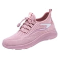 thumbnail image 3 of Breathable Mesh Walking Shoes for Women Mens Lightweight Running Sneakers Unisex Quick Lace Slip On Tennis Shoes Comfortable Non Slip Athletic Shoes Gym Fitness Travel Casual, Pink, US Size: 5, 3 of 4