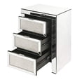 thumbnail image 3 of Benjara BM225700 3 Drawer Beveled Mirrored Nightstand with Faux Diamond Inlay, Silver, 3 of 5