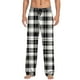 thumbnail image 2 of Pantalones de pijama largos para hombre, informales, con estampado a cuadros, holgados, deportivos, elásticos, rectos, vintage, con bolsillos, 2 of 9
