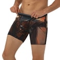 thumbnail image 3 of Picia Steampunk Cowboy Cat Pattern Men's Athletic Long Leg Briefs , Performance Stretch Underwear，Moisture-Wicking, 3 of 7