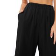 thumbnail image 4 of Pantalones de pierna ancha para mujer, elásticos, de cintura alta, holgados, de Color puro, informales, con bolsillos, para primavera y verano, 4 of 6