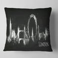 thumbnail image 2 of Designart London Dark Silhouette - Cityscape Painting Throw Pillow - 16x16, 2 of 5