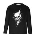 thumbnail image 5 of APEXFWDT Men's Big & Tall Halloween Skull Print T-shirt Long Sleeve Crew Neck Casual Shirt Festival Graphic Tee,M,Black, 5 of 5