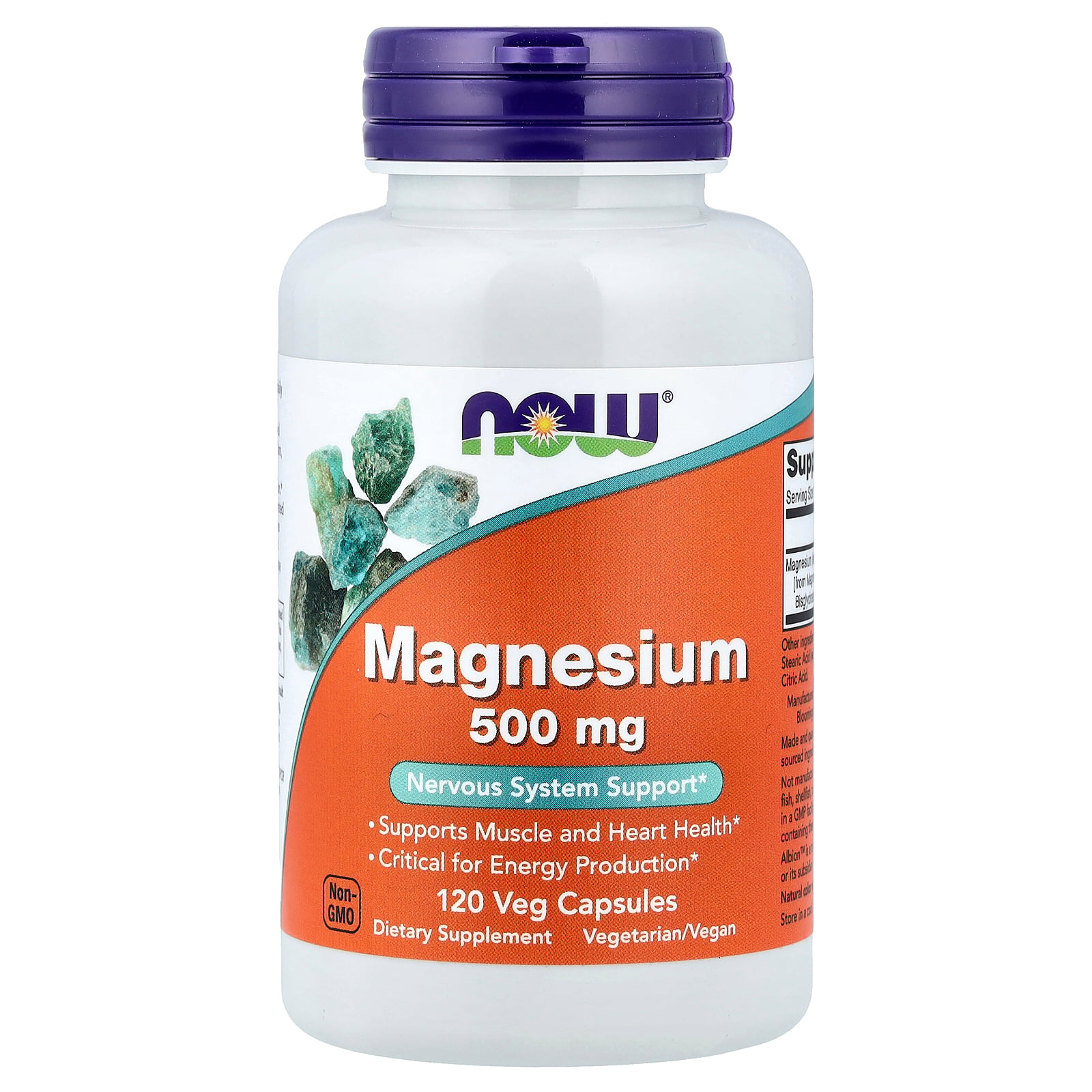 NOW Foods Magnesium, 500 mg, 120 Veg Capsules