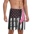 thumbnail image 2 of Fotbe Ribbon Breast Cancer Awareness Pantalones Cortos de Pijama para Hombre, Ropa de Dormir, Pantalones de Pijama Cortos para Hombre-X-Large, 2 of 6