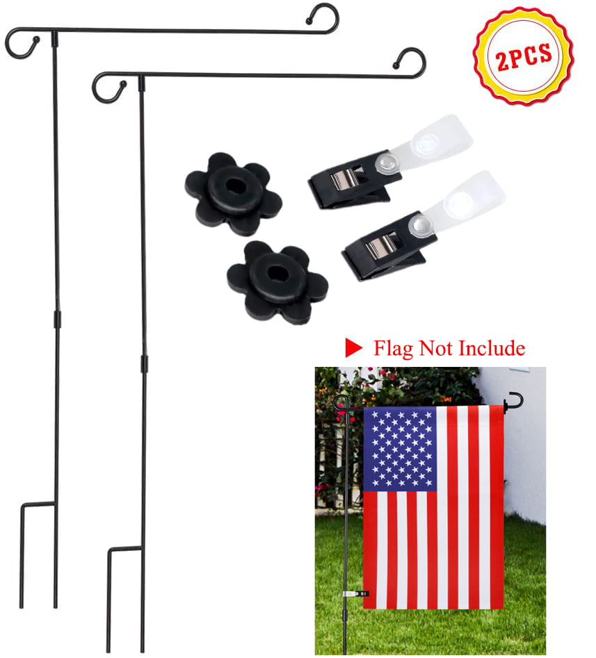 2-Pack Premium Garden Flag Stand Garden Flag Pole Holder Metal Powder-Coated 