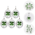 thumbnail image 3 of 5pcs DIY Clovers Charms Pendants Glass Luck Keychain Charms Jewelry Making Accessories, 3 of 5