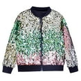 thumbnail image 4 of UAYOTSE Girls Sequin Jacket Glitter Long Sleeves Zipper Gradient Bomber Coat,Green 8-10 Years, 4 of 4