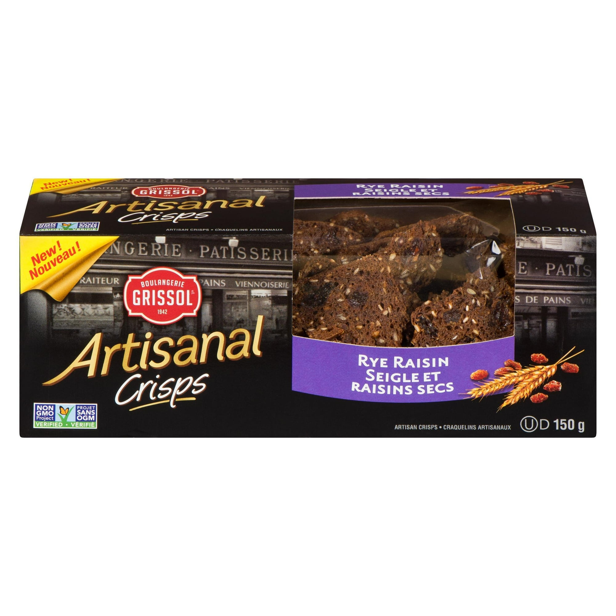 Boulangerie Grissol Artisanal Crisps Rye Raisin, Dare