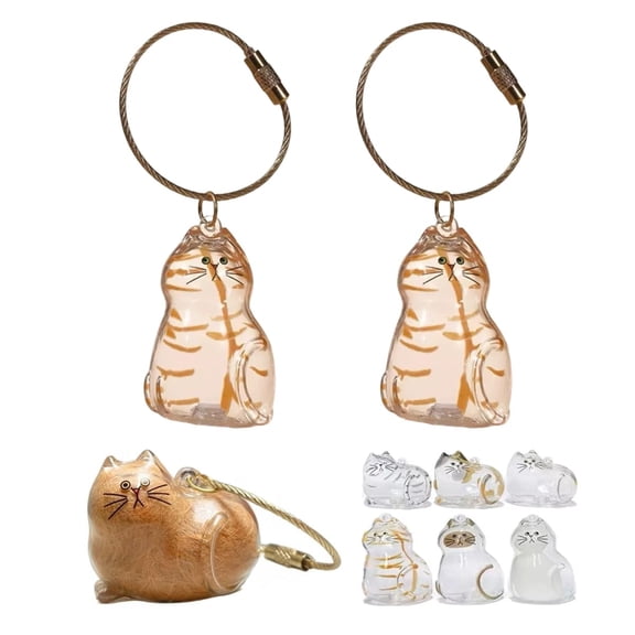Cat keychain Hair Storage Bottle, Transparent Cat Hair Storage Box Pendants, Keychain Pet Memorial Gifts Accessories