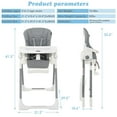 thumbnail image 6 of INFANS High Chair for Babies & Toddlers, Foldable Highchair with Multiple Adjustable Backrest Footrest Seat Height, Removable Tray, Detachable PU Leather Cushion, Built-in Rear Wheels (Light Grey), 6 of 6