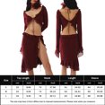 thumbnail image 2 of Faldas largas Conjunto de falda de 2 piezas para mujer Ropa de playa con lazo de gasa de manga larga (Rojo vino S) Ygjytge Vino rojo T S para Mujer, 2 of 7