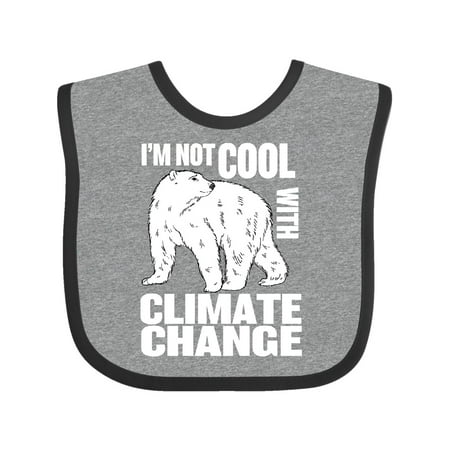 

Inktastic I m Not Cool with Climate Change Polar Bear Gift Baby Boy or Baby Girl Bib