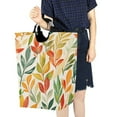 thumbnail image 4 of Yayeee Freestanding Laundry Hamper with Handle Collapsible Large Storage Basket for Clothes, Orange Autumn Leaves, 4 of 7