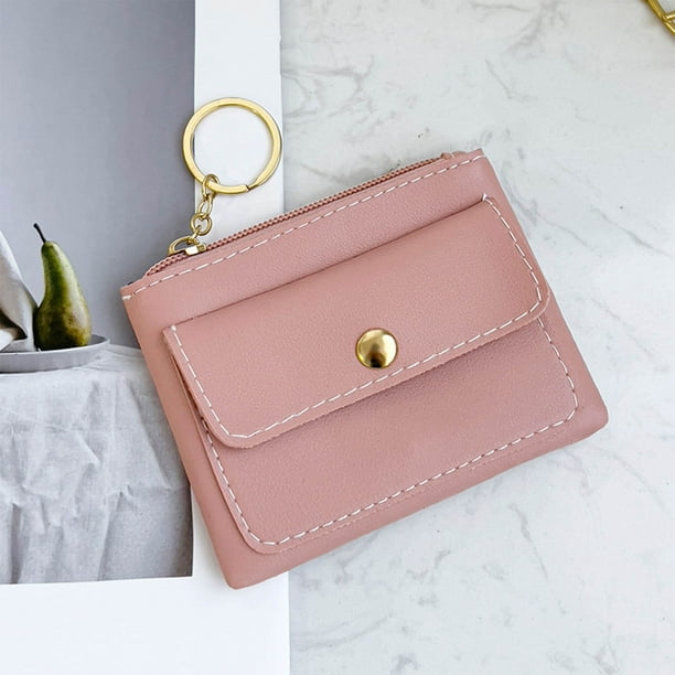 Mini bolso informal para mujer, pequeño, ligero, monedero, tarjetero, cartera compacta, estilo sobre rojo | Material transpirable, ideal para todo tipo de clima | Ideal para viajes, trabajo,