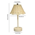 thumbnail image 2 of HAHUT Rattan Table Lamp, LED Rechargeable Cordless Boho Woven Desk Lamp with 3 Color Temperature Touch Control Dimmable for Living Room Bedroom Wedding Decor (Beige), 2 of 10