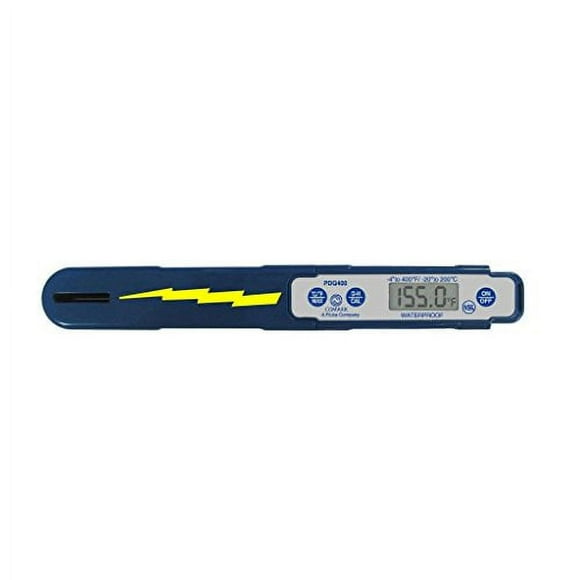 Comark PDQ400 Waterproof Pen Style Digital Food Thermometer with Max Hold to Prove The Rinse Temperature of Commercial Dishwashers, Blue