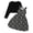 Black White Floral, variant on Lanbubble Girls 2 Piece Dress Set Sleeveless Bubble Dress with Cardigan & Side Pockets for Party Daily Wear Size 5-12Y