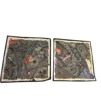 Mogul Boho Ethnic Indian Cushion Cover Sequin Embroidered Patchwork Cotton Decorative Sofa Pillow Case 16x16