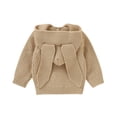thumbnail image 2 of Toddler Baby Girls Long Sleeve Knitted Cardigan Button Down Solid Color Rabbit Ear Hooded Coat Tops, 2 of 6