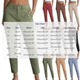 thumbnail image 3 of Lenpel Womens Casual Cropped Pants Fall Tapered High Waisted Comfy Ankle Trousers Plain Straight Leg Work Pants with Pockets(Wine,Medium), 3 of 6