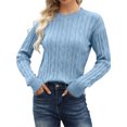 thumbnail image 2 of Langwyqu Fall Winter Women Long Sleeve Cable Knit Sweater Pullover, 2 of 5