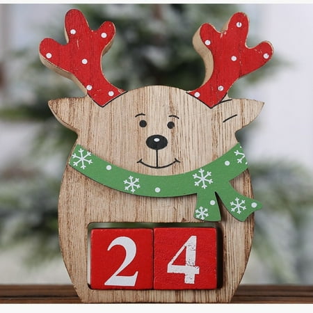

Linjieee Christmas Calendar Countdown Advent Calendar Wooden Deer Ornament For Christmas Home Decoration Sorting Hat Ornament Ornament City Name Dog Statue Birthday Solar Light Garden Cute