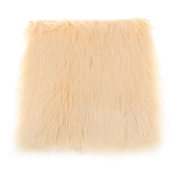 45x45cm Piel de oveja artificial Asiento de coche Cojín Alfombra de piso Beige Zulema Alfombra de área del cojín del asiento
