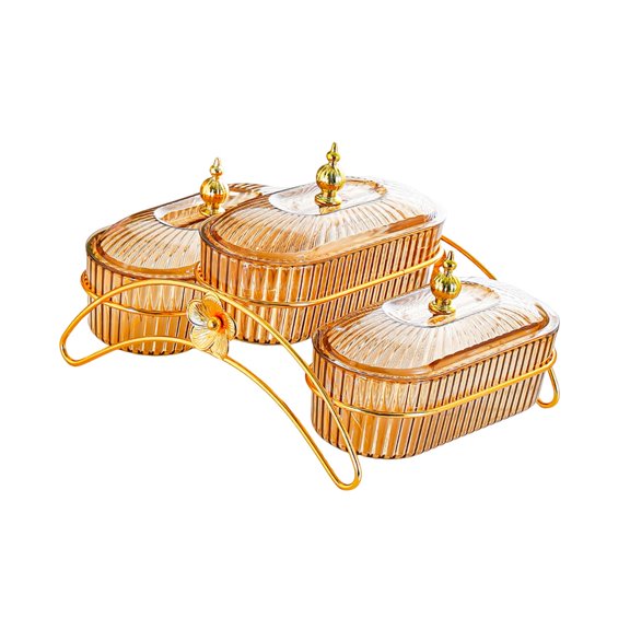 TISHITA Dried Fruit Salad Plate with Lid Serving Tray for Snack Dried Fruits Cupcake Yellow