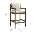 thumbnail image 4 of Bar Stool Chair Barstool, White, Fabric, Wood, Bar Pub Cafe Bistro Dining Kitchen Hospitality Restaurant, Modern Contemporary, HB37885, 4 of 9