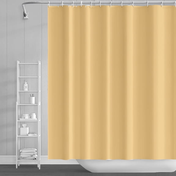Lfeey Beige Shower Curtain Waterproof Fabric, Bathroom Decorative Curtains with 14 Hooks, 72"x84"