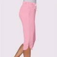 thumbnail image 7 of VV AVEORS Capri Pants For Women Split Side High Waist Casual Athletic Knee Length Summer Pants Casual Sweatpants With Pockets Pink L, 7 of 7