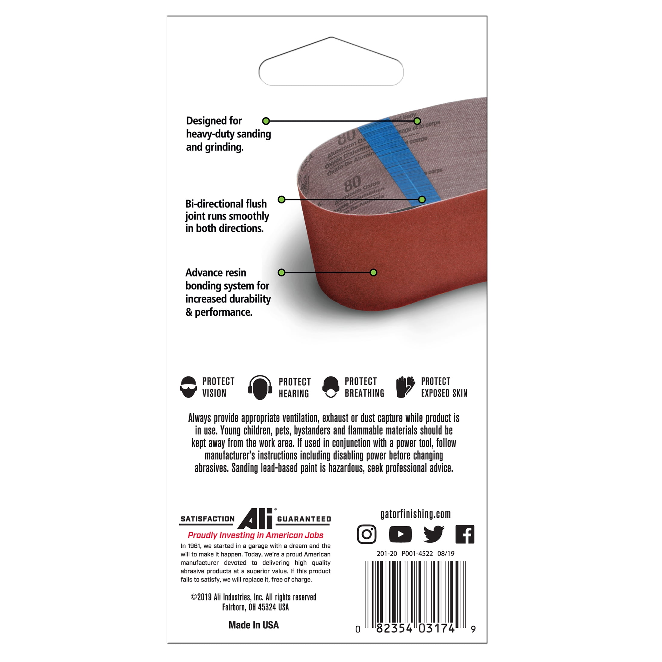 (2 pack) Gator 317404GA 3 in x 18 in Medium 80 Grit Sanding Belts, 3 Pieces