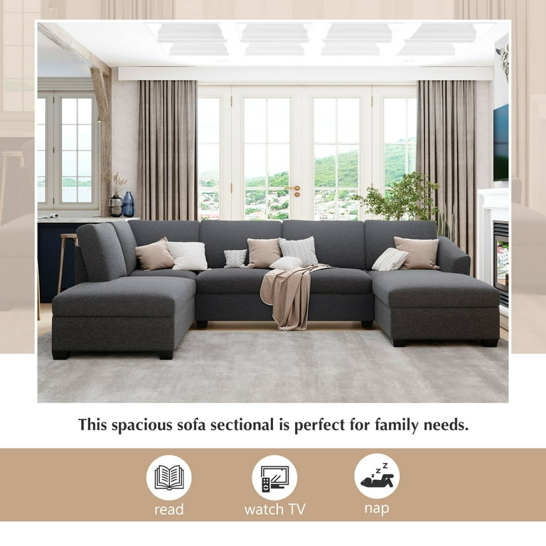 Large chaise lounge couch sales