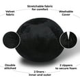 thumbnail image 2 of 4FT Velvet Bean Bag Chair for Kids and Adults, Plush Floor Chair with Washable Cover, Comfy Lounge Chair for Bedroom Living Room, Black, 2 of 8