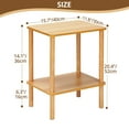 thumbnail image 4 of HONEIER 2 Tier Side table, Boho End Table with Storage Shelf, Nightstand with Wood Leg Bedside Table for Small Spaces, Bedroom, Living Room, Entryway, Farmhouse, Easy Assembly, Natural, 4 of 6