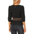 thumbnail image 3 of INSPIRE CHIC Women's Peplum Tops Puff Half Sleeve Smocked Waist Blouse L Black, 3 of 6