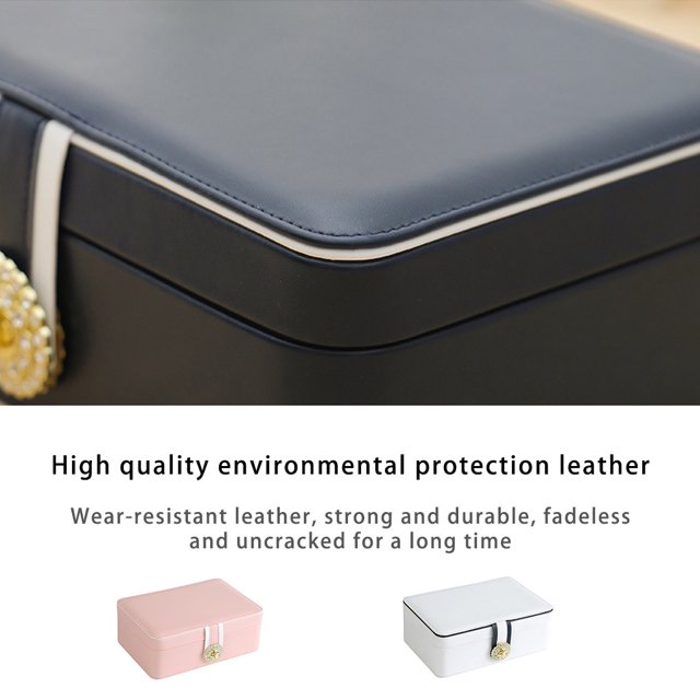 Maoww Jewelry Box Storage Earrings Organizer Double Layer Ring Case Pendants Fashionable Storing Packaging Container White