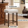 thumbnail image 4 of Giantex Wood Saddle Stools, Dining Chair w/Upholstered Cushion for Kitchen, Pub, 4 of 6