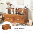 thumbnail image 2 of OULII Wooden Drawer Type Organizer for Home Light Brown Storage Container with Design 6.3x4.7x5.9 Inches, 2 of 8