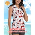 thumbnail image 6 of White Floral Sleeveless Golf Shirts For Women Moisture Wicking Sports V-Neck Polo Lightweight Quick Dry Womens Tank Tops S, 6 of 9