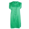 thumbnail image 4 of Uhndy Women Solid Color Dress Loose Fit V-neck Mini Dress Casual Sleeveless Tunic Shirts Dress Summer Casual Dress green 3XL, 4 of 4