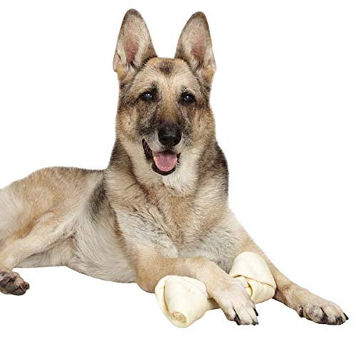 MPP Natural Rawhide Dog Bones Dental Treats Long Lasting Knotted Beef Chews 8" - 9" (50 Bones)
